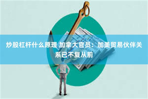 炒股杠杆什么原理 加拿大官员：加美贸易伙伴关系已不复从前
