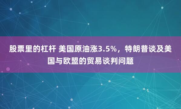 股票里的杠杆 美国原油涨3.5%，特朗普谈及美国与欧盟的贸易谈判问题