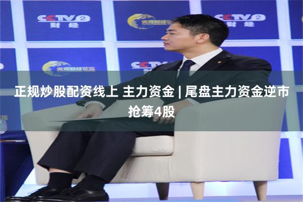 正规炒股配资线上 主力资金 | 尾盘主力资金逆市抢筹4股
